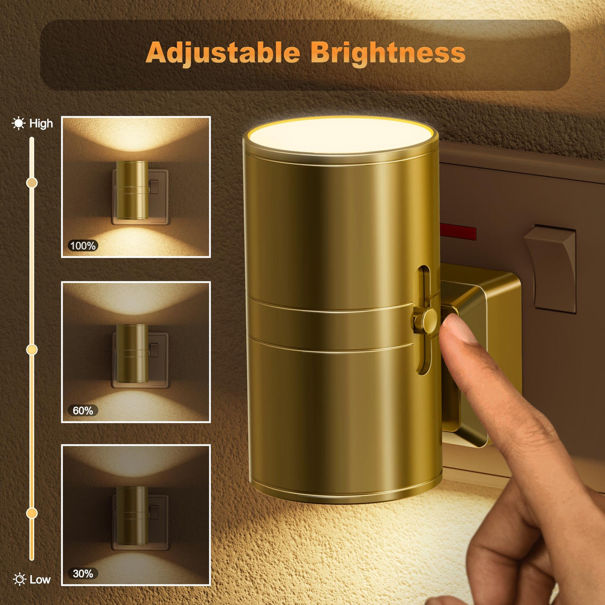 JandCase Night Light, Night Light Plug in Wall with Dusk to Dawn Sensor