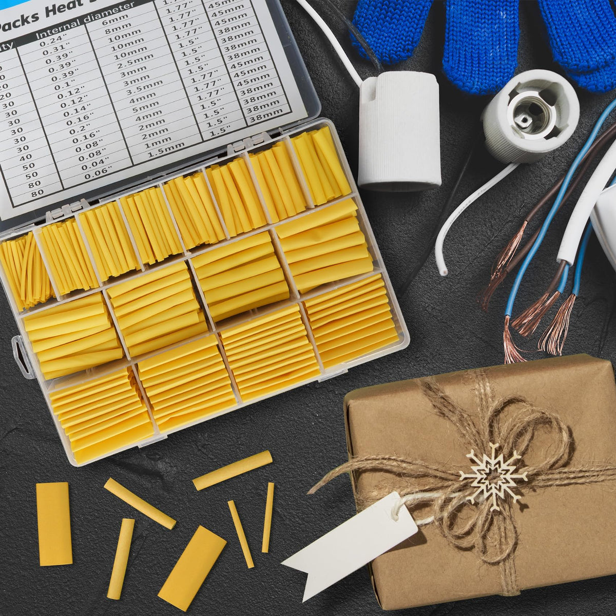 ASHINER Clear Heat Shrink Tubing Kit - 580Pcs EVA Material in 11 Sizes - Ideal for Electrical Insulation, Repairs, and Wire Connectors with User-Friendly Design and Storage Case