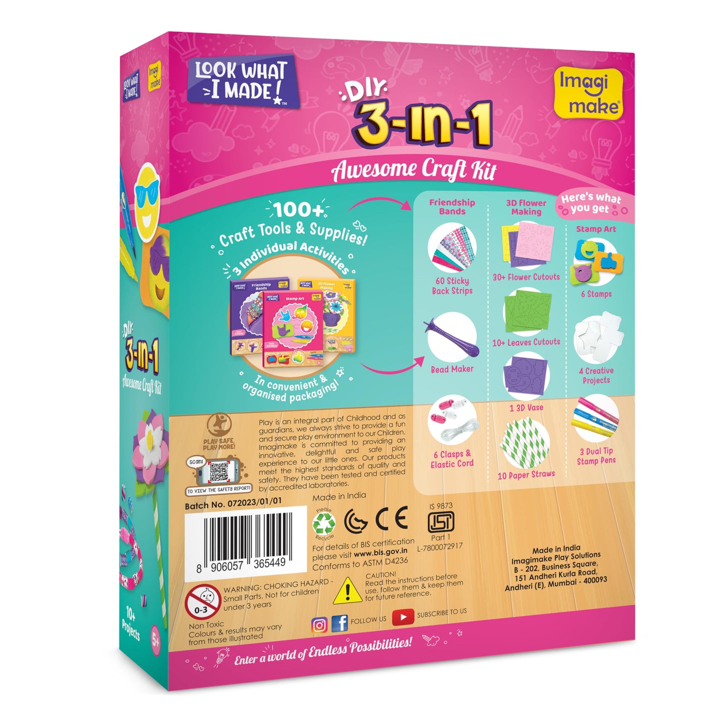Imagimake Princess Craft Kit | 10 Mess-Free DIY Activities | Bracelet Making Kit, Unicorn Pouch, Butterfly Wands & More | Unicorn Gifts for Kids | Gifts for Girls & Boys 5,6,7,8,9,10,11,12 Years Old