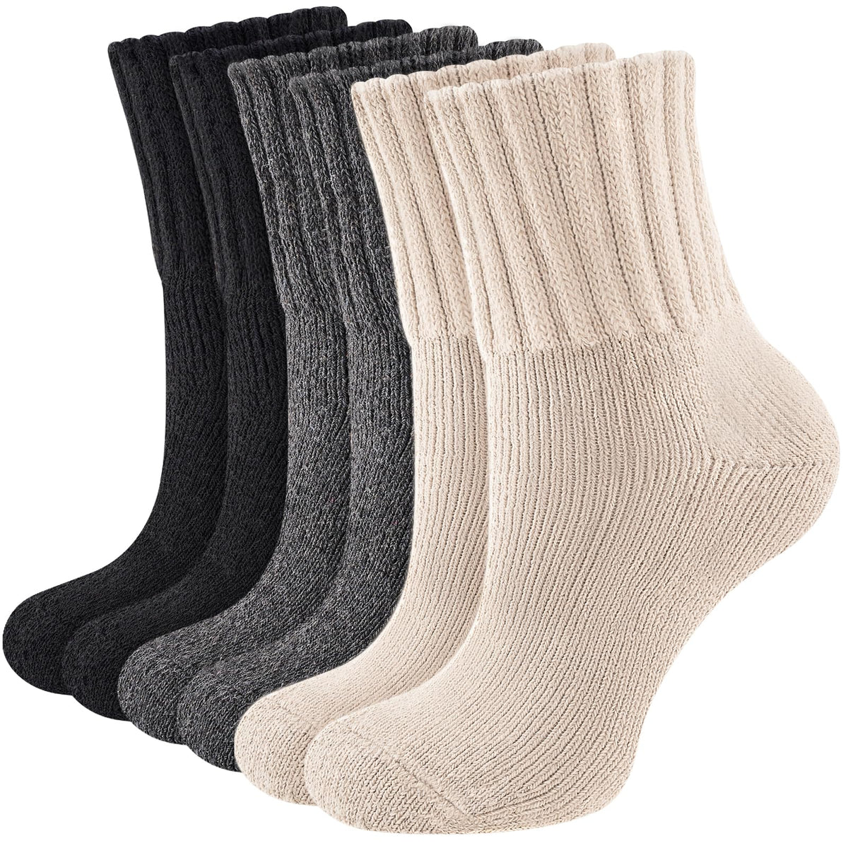 Niorasen Women's Thermal Socks, 3 Pairs Full Cushioned, Cosy Gift Winter
