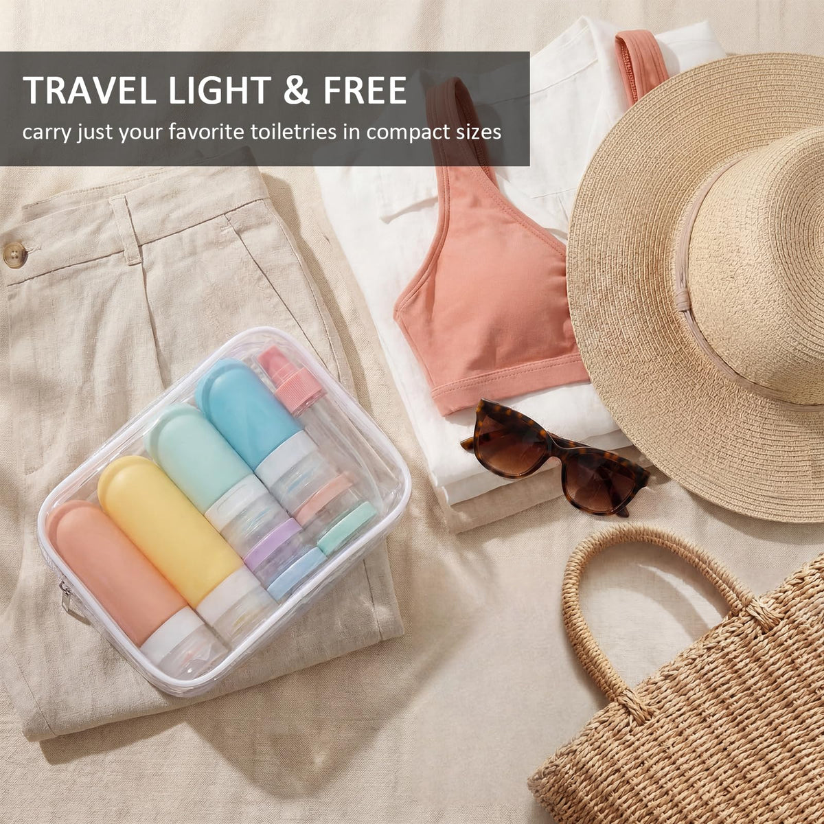 Travel Bottles for Toiletries, CAA Approved 11 PCS Travel Bottles Kit
