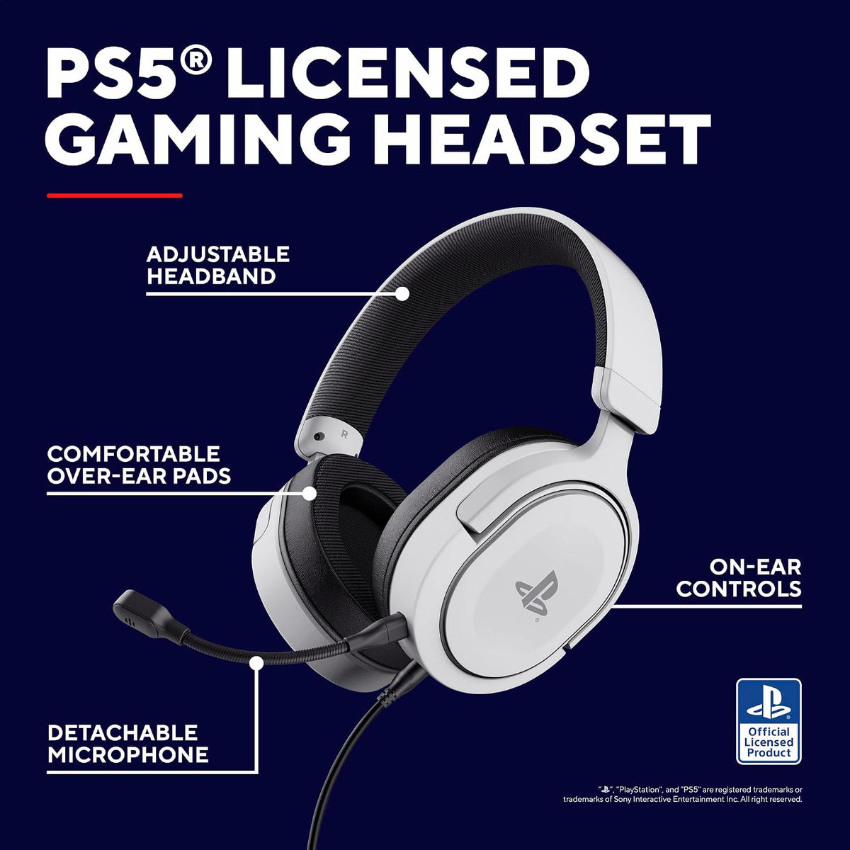 GXTrust Forta Gaming Headset Officially Licensed for PlayStation 5, White