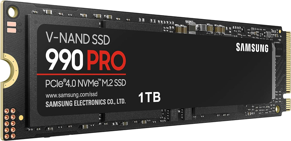 Samsung 990 PRO 1TB PCIe 4.0 (up to 7450 MB/s) NVMe M.2 (2280) Internal Solid State Drive (SSD) (MZ-V9P1T0BW)
