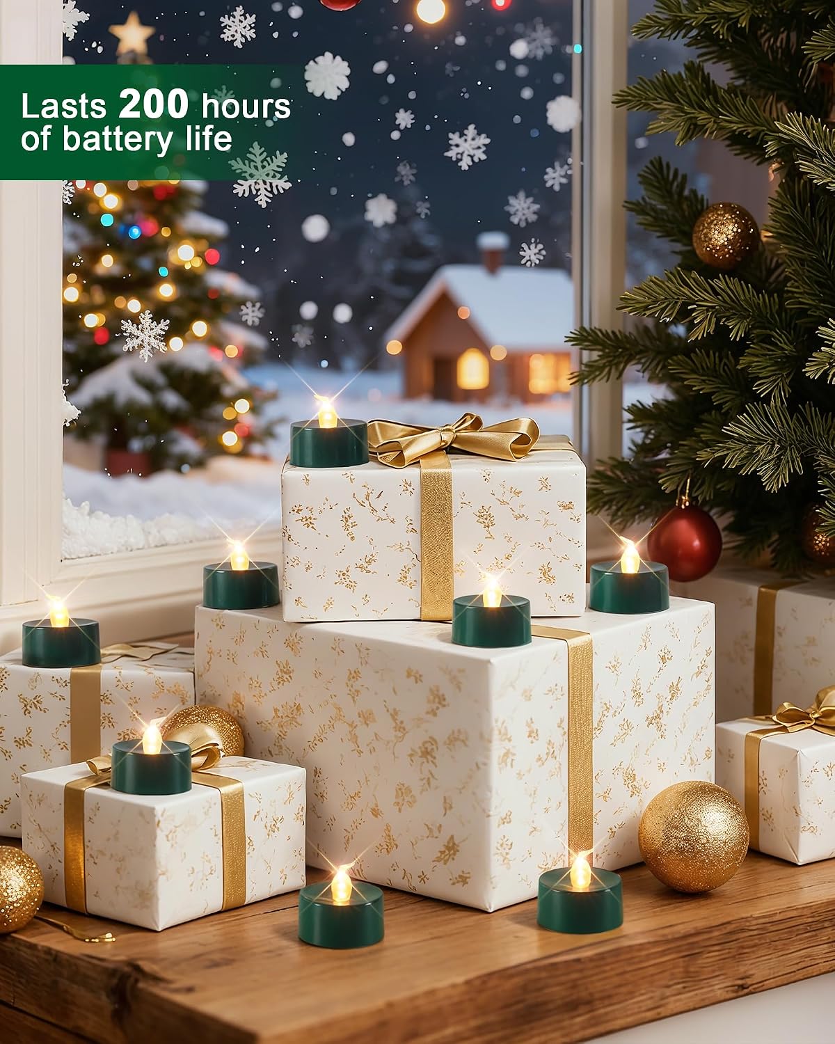 Homemory Led Battery Operated Tea Lights, Fake Electric Flickering Candles