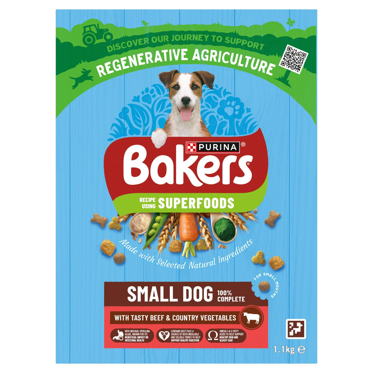 BAKERS Superfoods Small Dog Adult Dry Dog Food Chicken 1.1kg (Pack of 5)