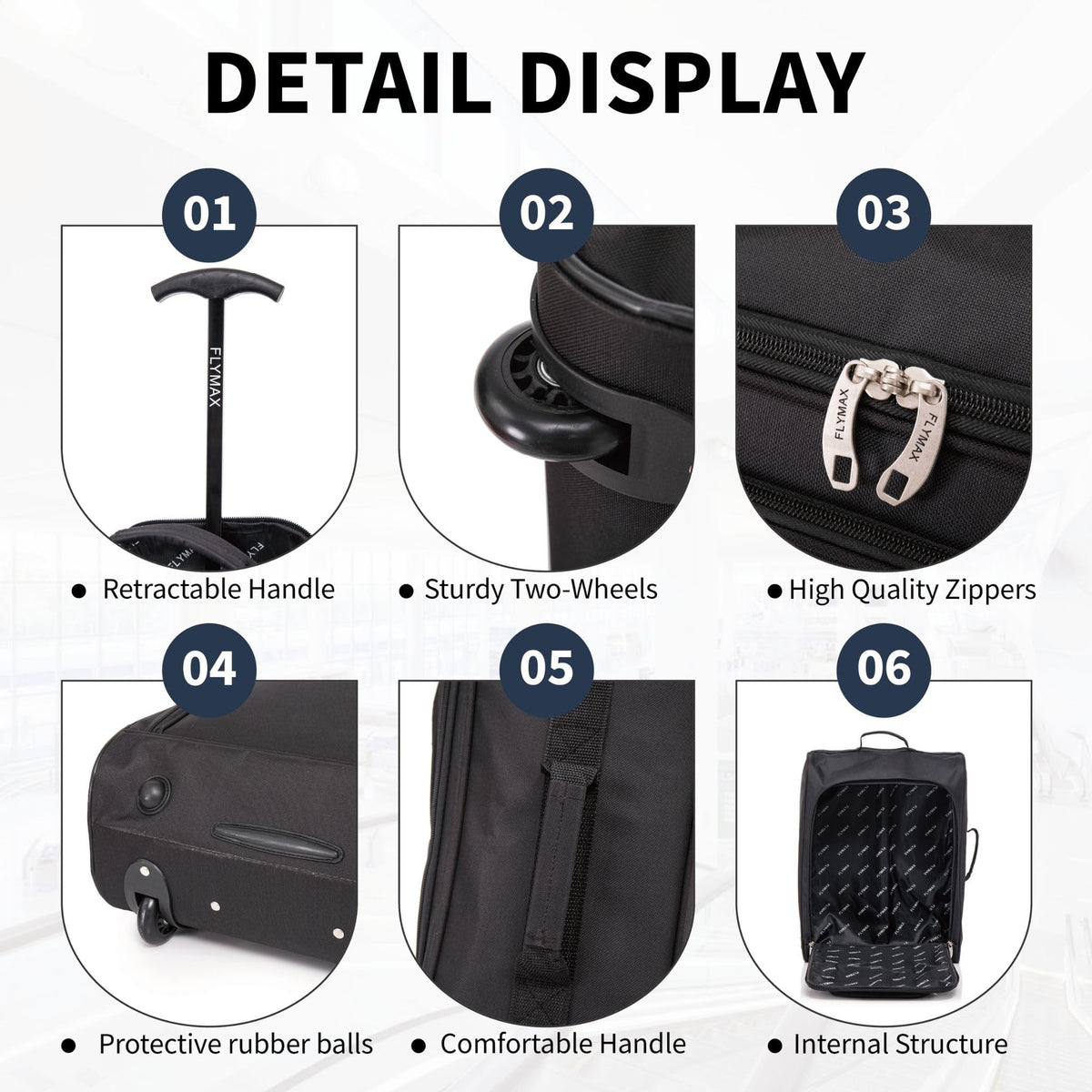 Easyjet 45x36x20 Carry on Suitcase Approved Underseat Cabin Bag Case Lightweight Hand Luggage 1.3kg 33L Black