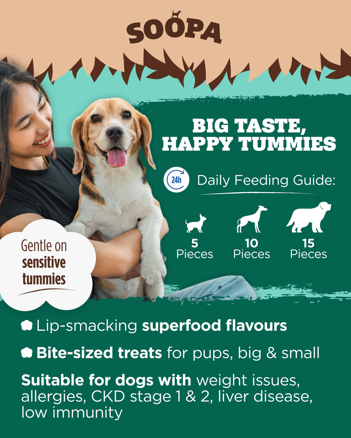 Soopa Strawberry Dog-Quiri Healthy Bites, Dog Training Treats, 50 g, 1-Pack