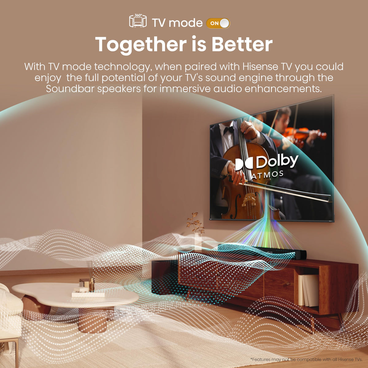 Hisense HS2000 2.1 CH All-In-One Soundbar for TV