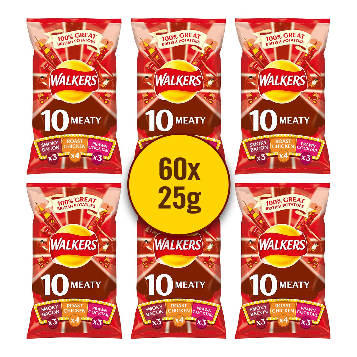 Walkers Baked Snacks Sea Salt 6 x 22g