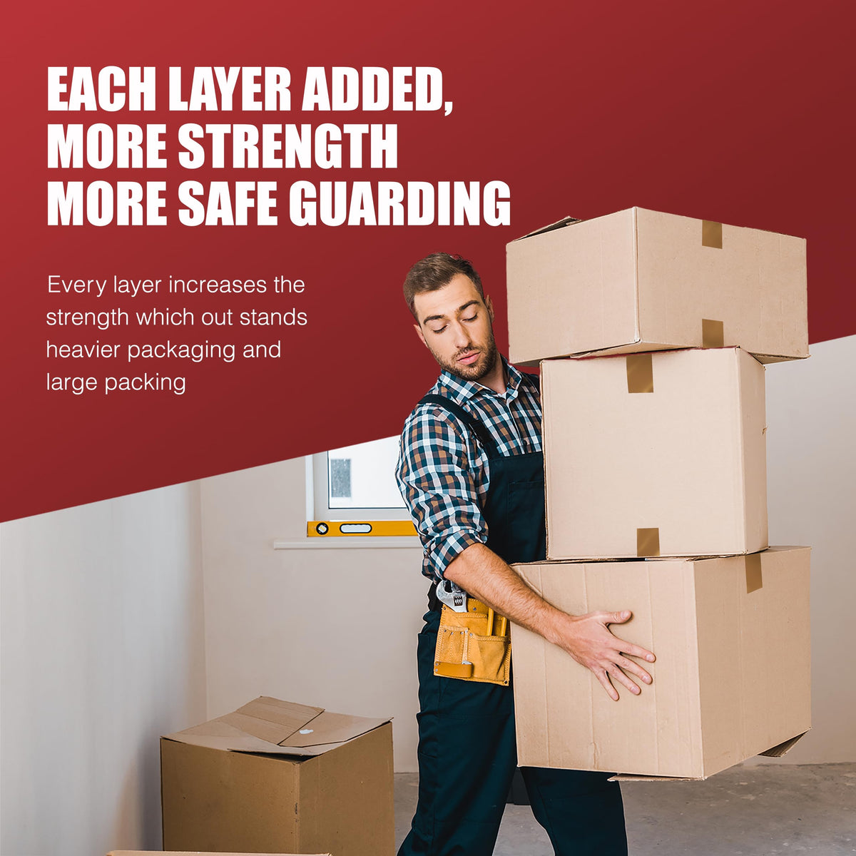 Merrimen Strong Heavy Duty Roll Pack Fragile Packaging Tape, Secure Sticky Sealing Tape for Parcel Boxes, Moving Boxes, Large Postal Bags for Long Term Storage, (48MM x 66M) (12 rolls, Fragile)