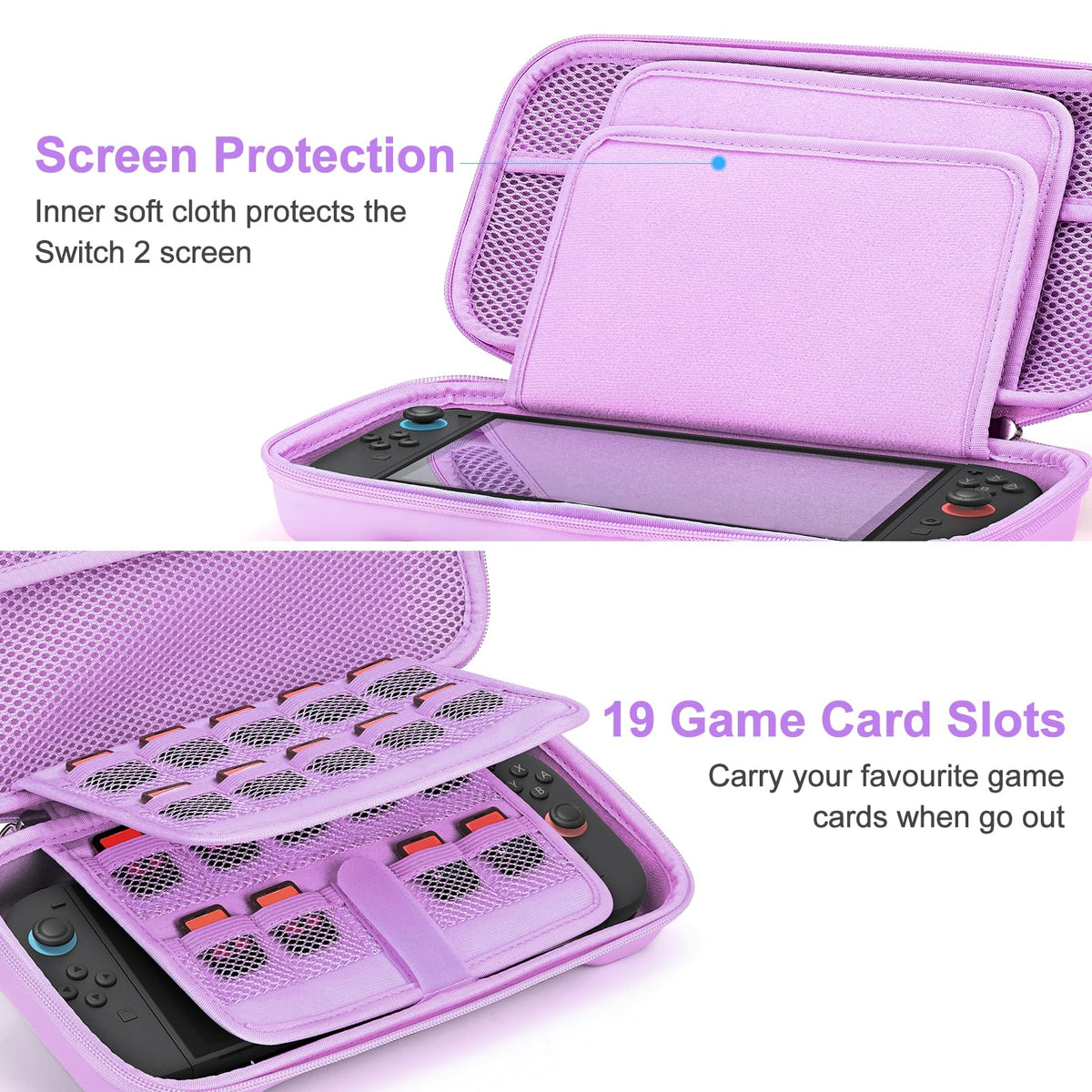 Younik Switch Accessories Bundle, 17 in 1 Switch Accessories Kit for Girls Include Switch Carrying Case with 9 Game Card Slots, Adjustable Stand, Protective Case for Switch Console & J-Con (Blue)