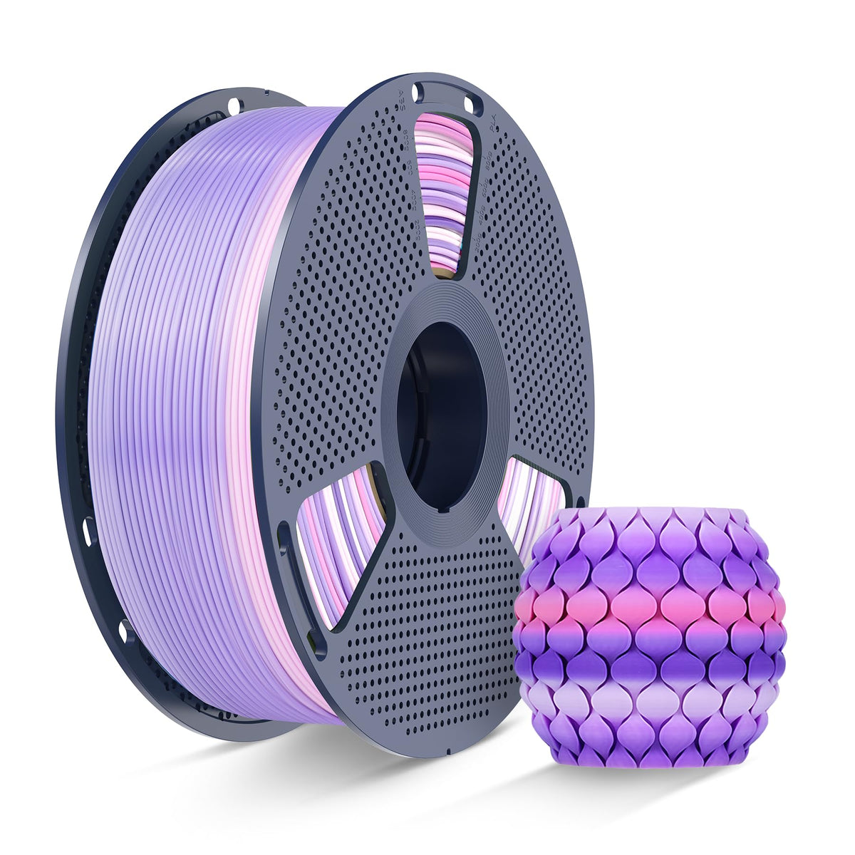 SUNLU 4KG Silk 2.0 PLA Filament 1.75, Gold+Silver+Titanium Steel+Copper Red