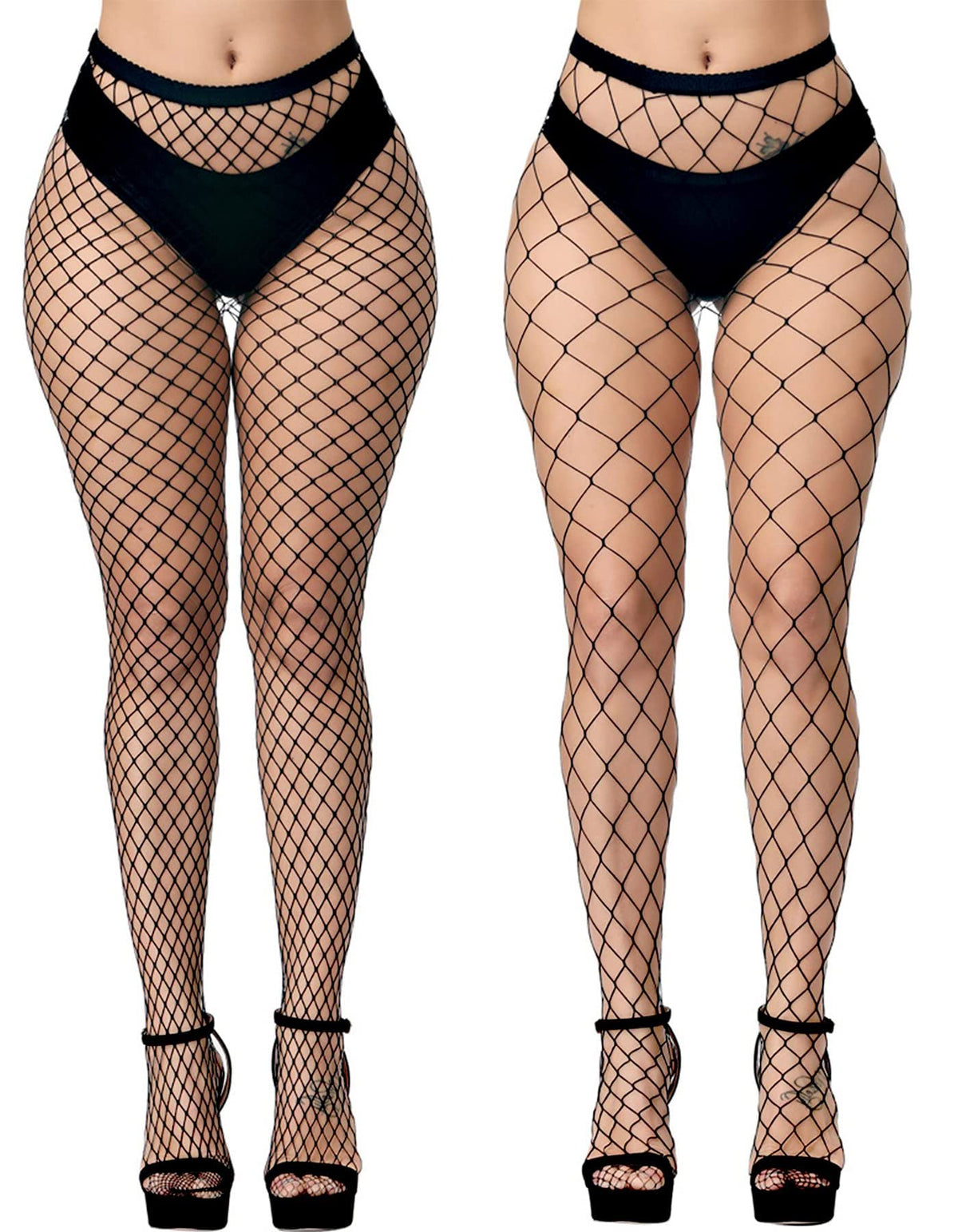 E-Laurels Womens Fishnet Tights Stockings Black Pantyhose Fish Net Plus Size