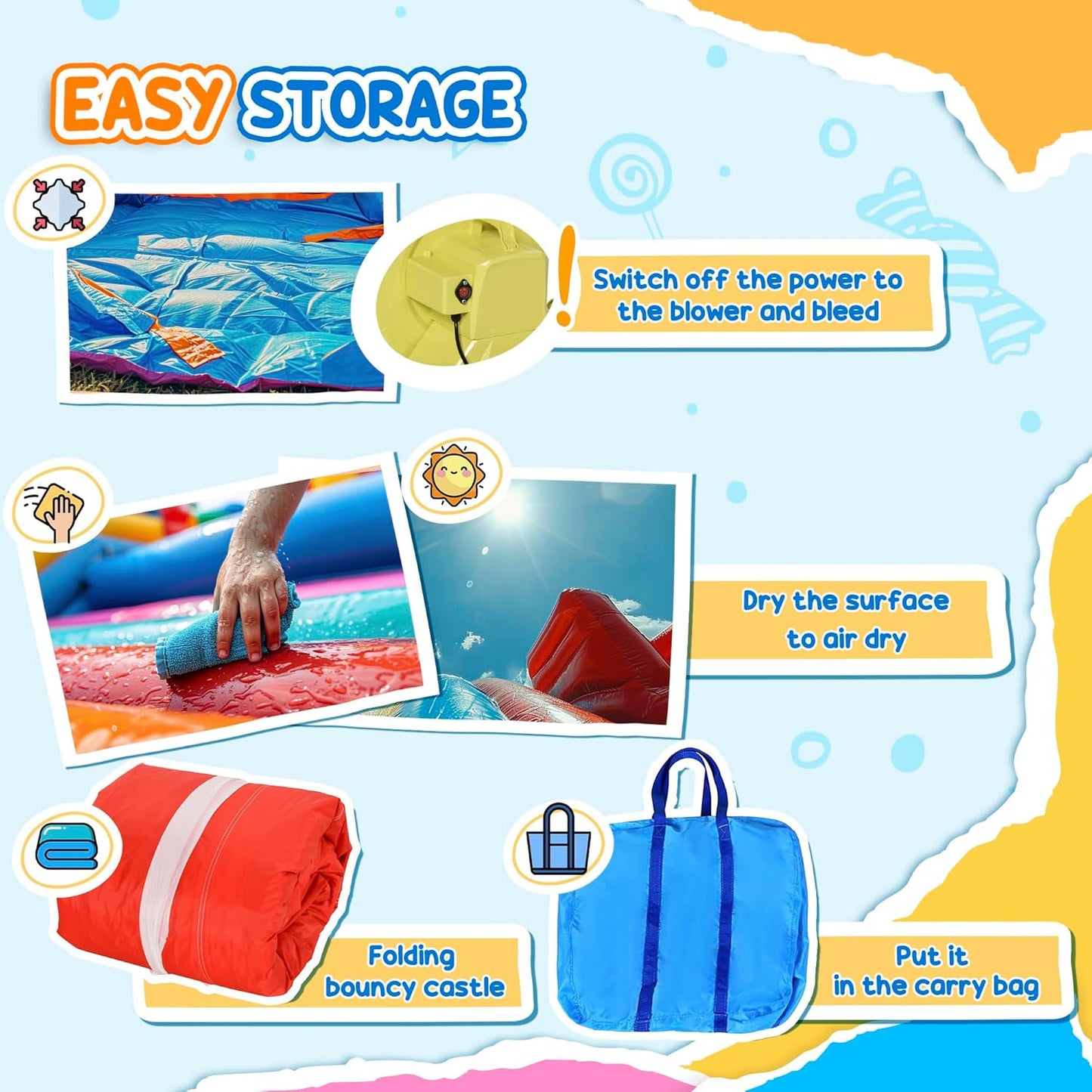 Outsunny 4-in-1 Kids Bouncy Castle with Slide, Pool, Trampoline & Basketball Hoop — Ages 3-8