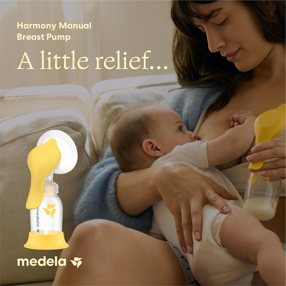 Medela Harmony Manual Breast Pump, Compact Swiss Design with PersonaFit Flex Shields and Medela's 2-Phase Expression Technology