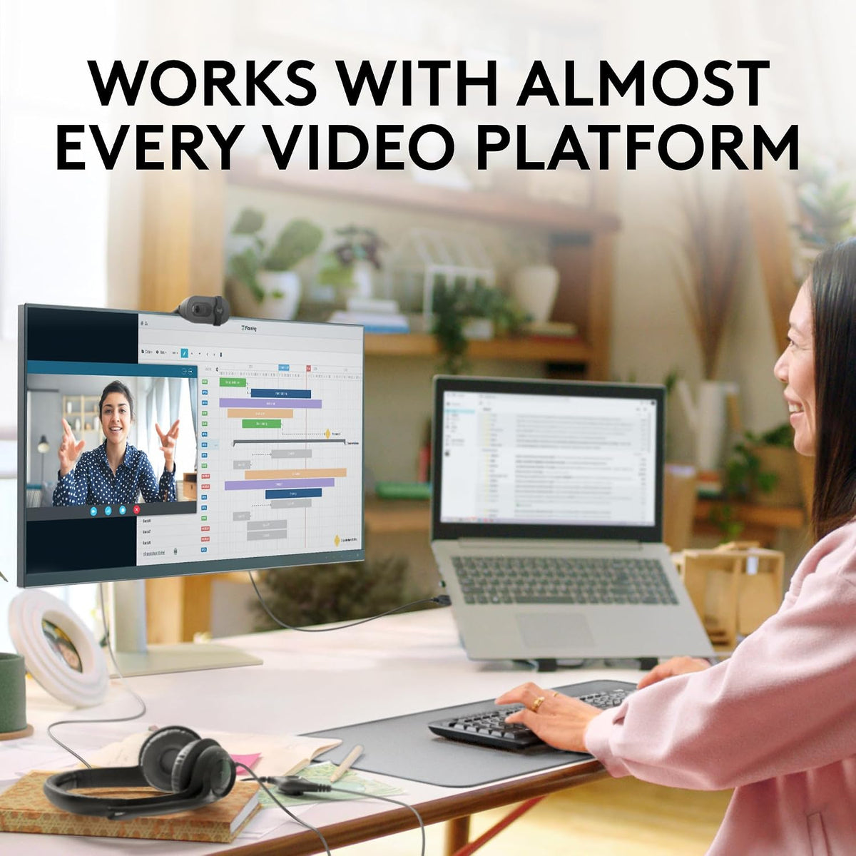 Logitech Brio 100 Full HD Webcam for Meetings and Streaming