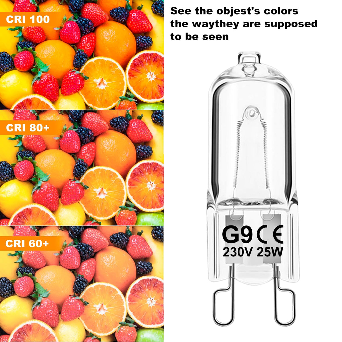 G9 Halogen Light Bulbs, 28W 2700K Warm White 230V Dimmable Capsule Bulbs, Non-Flicker - 12 Pack