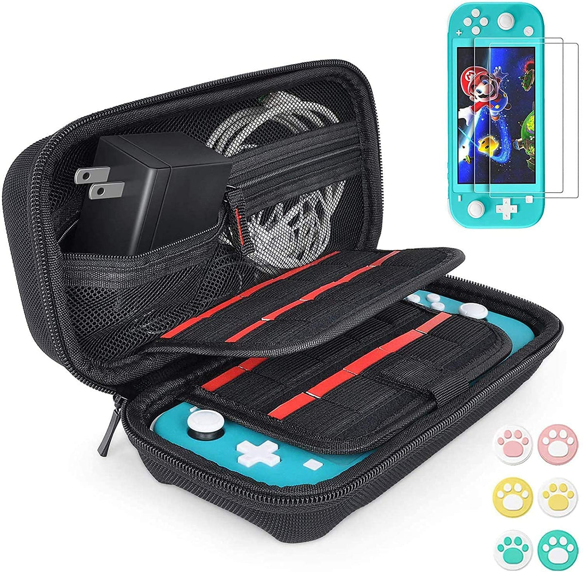 daydayup Switch 2 Carry Case Compatible with Nintendo Switch 2, with 24 Games Cartridges Protective Hard Shell Travel Carrying Case Pouch for Switch 2 Console & Accessories,Black