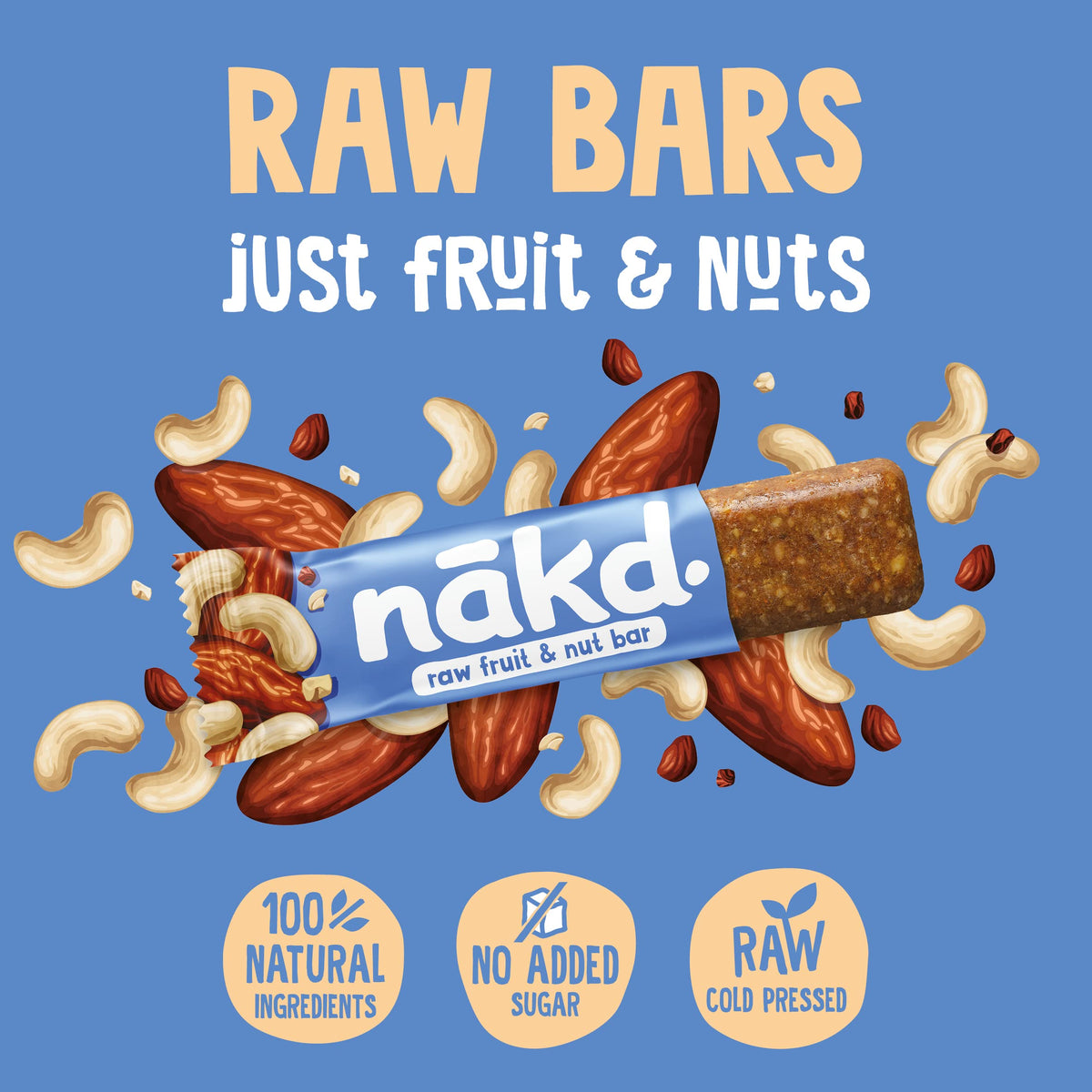 Nakd Bakewell Tart Natural Fruit & Nut Bars - Vegan - Gluten Free - Healthy Snack, 35 g (Pack of 18)