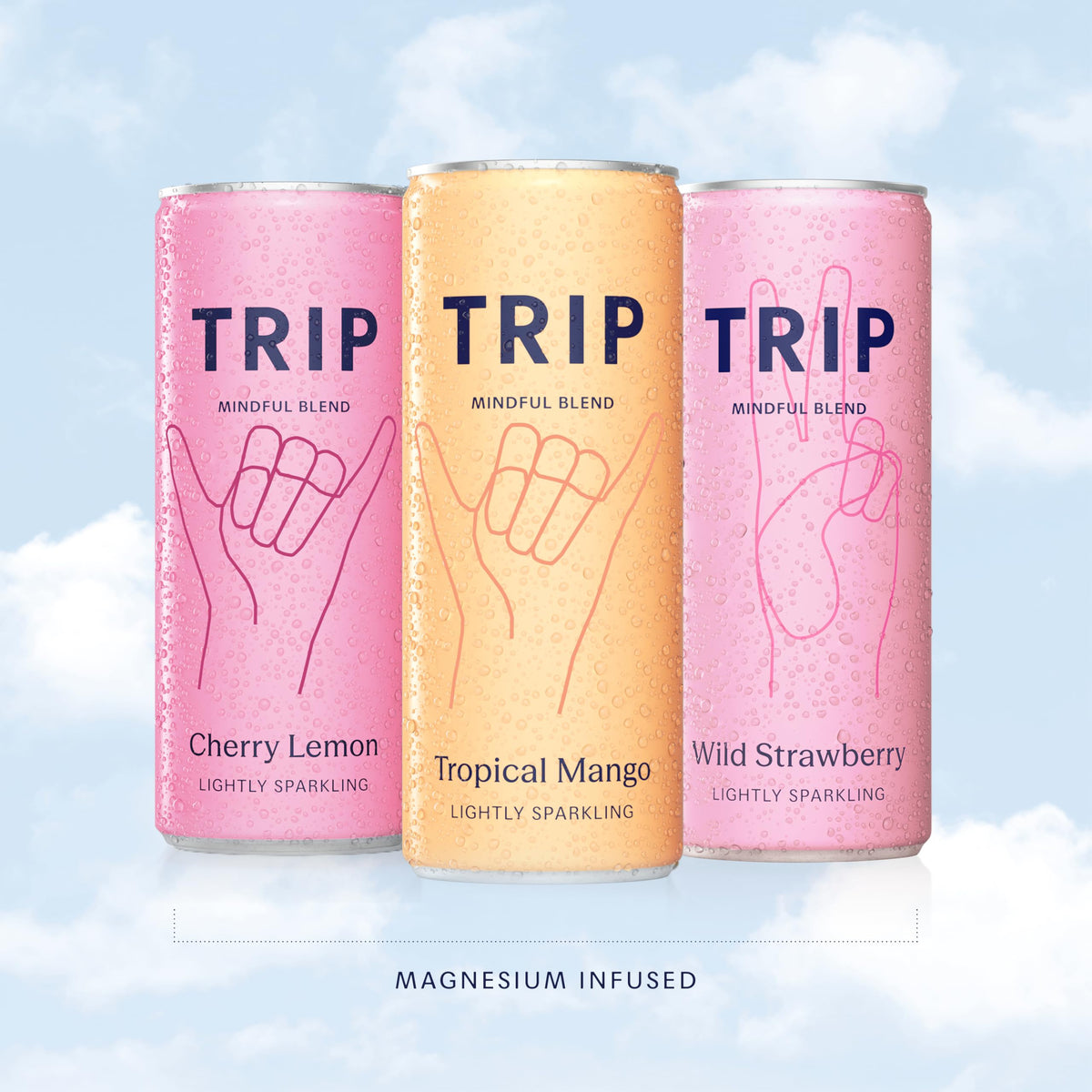 TRIP Calm Magnesium Drink, Sparkling Mocktail, Ultimate Sampler Mix, 12pack