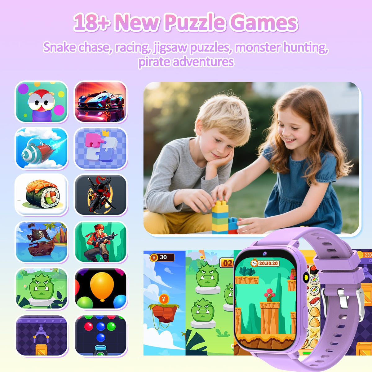 Kids Smart Watch for Boys Girls, Smart Watch for Kids Fitness Watch