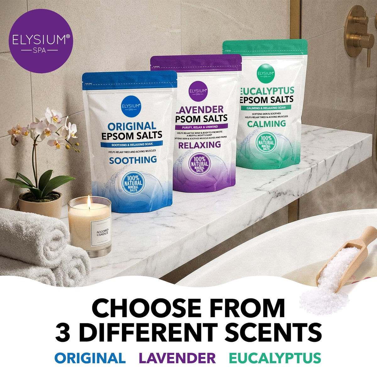 Elysium Spa Natural Original Epsom Salts 1Kg