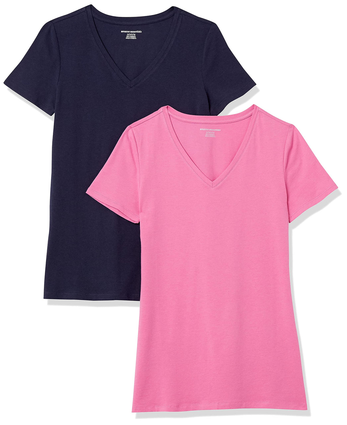 Amazon Essentials Women's Regular-Fit Short-Sleeve V-Neck T-Shirt, Multipacks