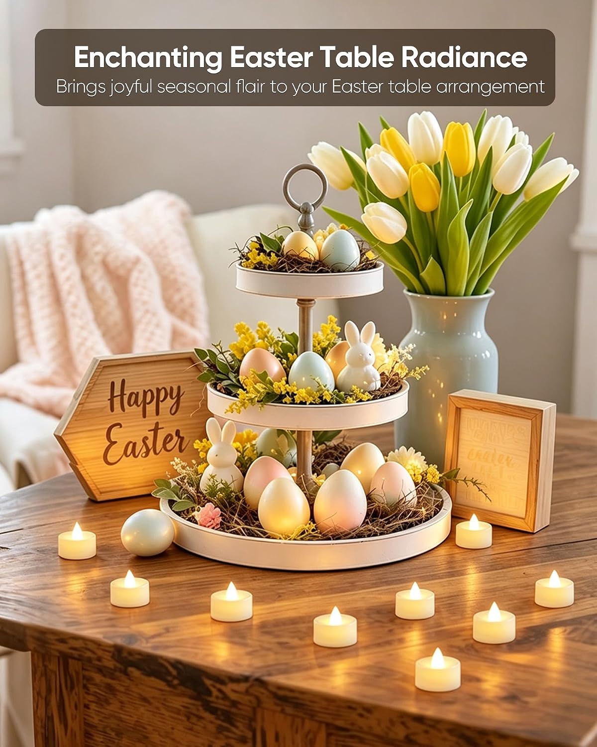 Homemory Led Battery Operated Tea Lights, Fake Electric Flickering Candles