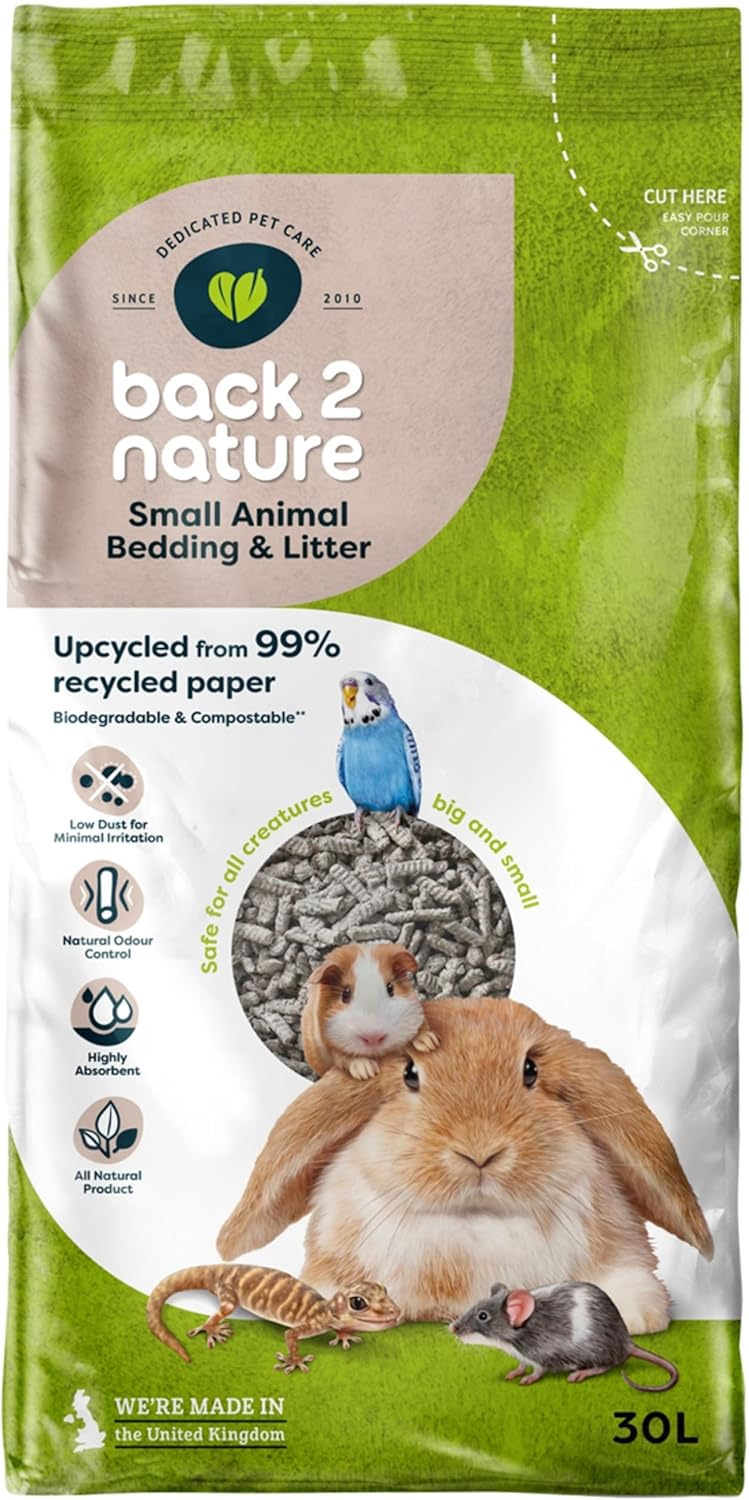Back2Nature Small Animal Bedding (30L) - Non-Toxic Recycled Paper