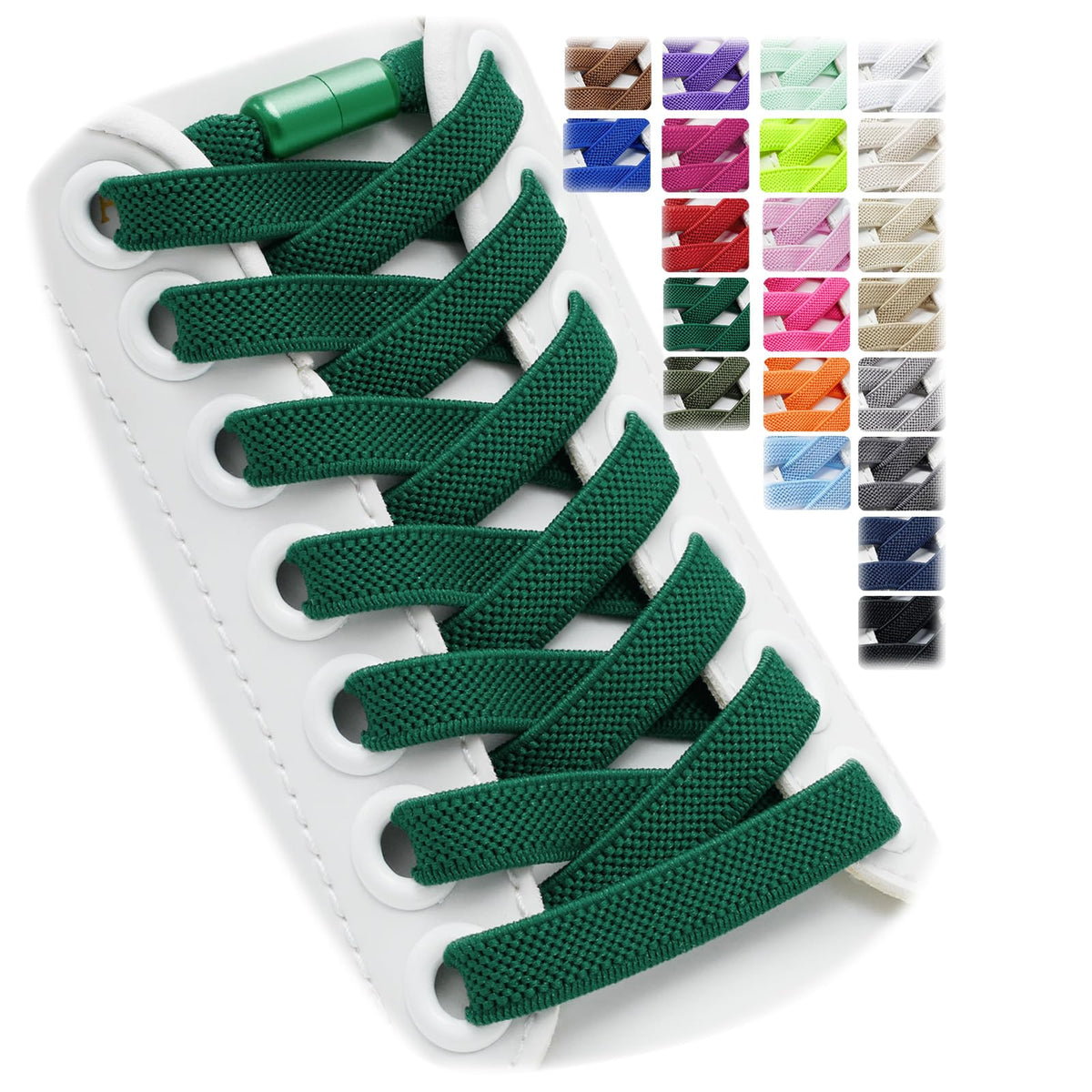 2 Pairs Elastic Shoe Laces for Trainers, 8mm Shoelace