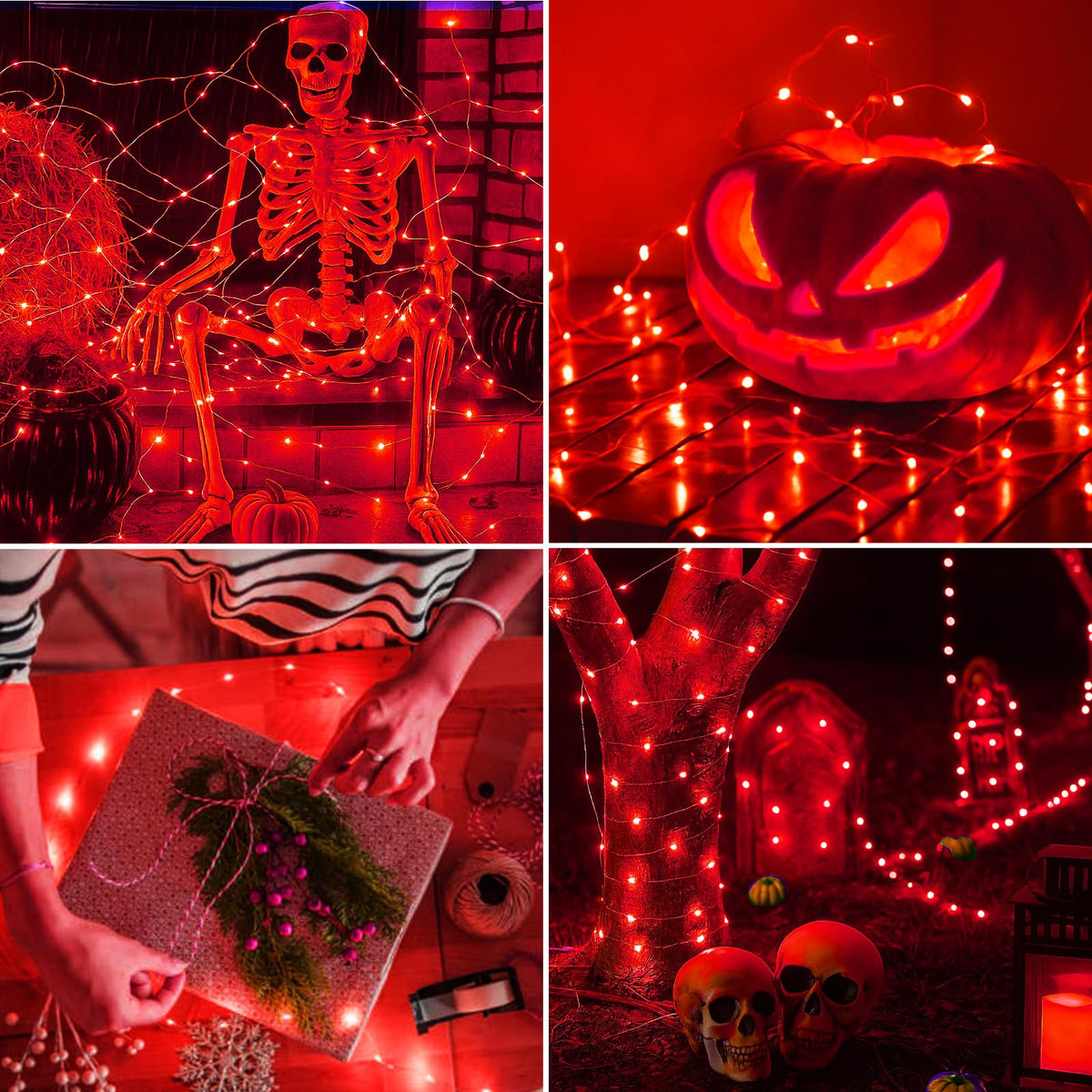 litogo Halloween Orange Fairy Lights Battery Operated with Timer, 3M 30 LED