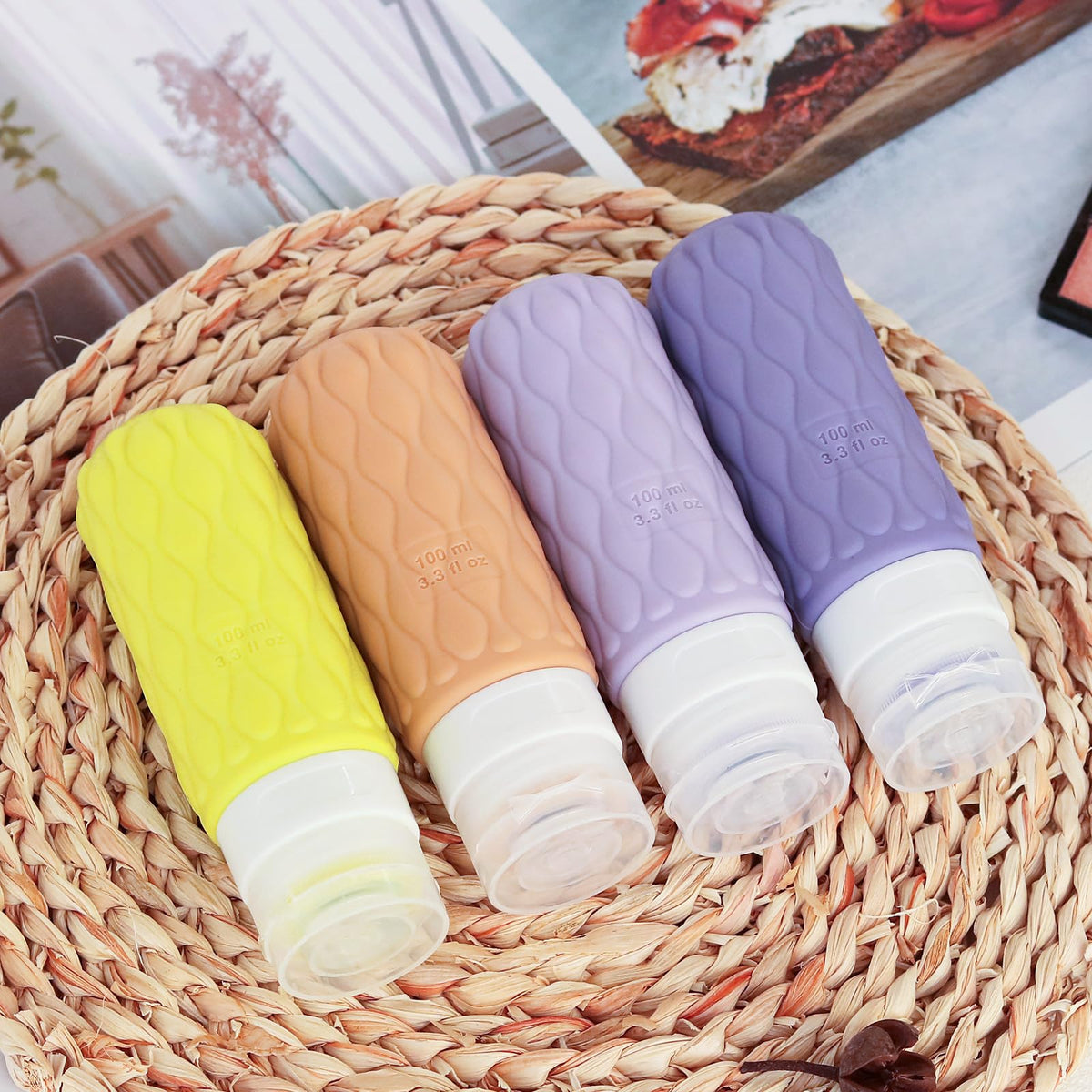 100ml Silicone Travel Bottles for Toiletries for Shampoo and Conditioner
