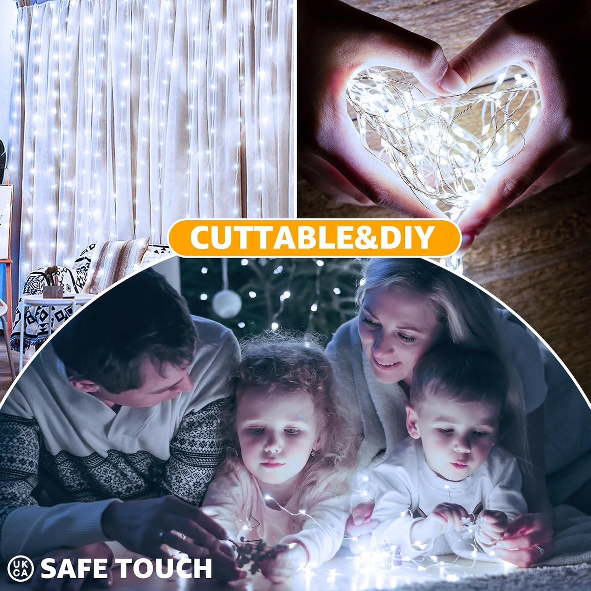 Ollny Curtain Fairy Lights, 300LED 3mx3m Waterfall Hanging String Lights