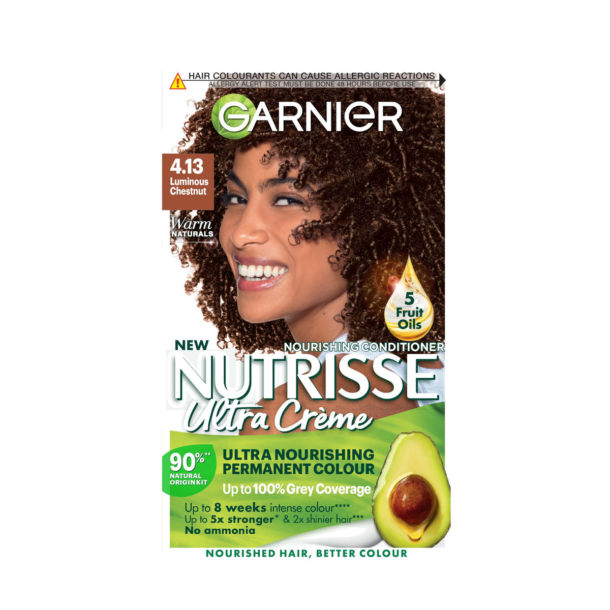 Garnier Nutrisse Ultra Color Permanent Hair Dye, 4.15 Iced Coffee Brown