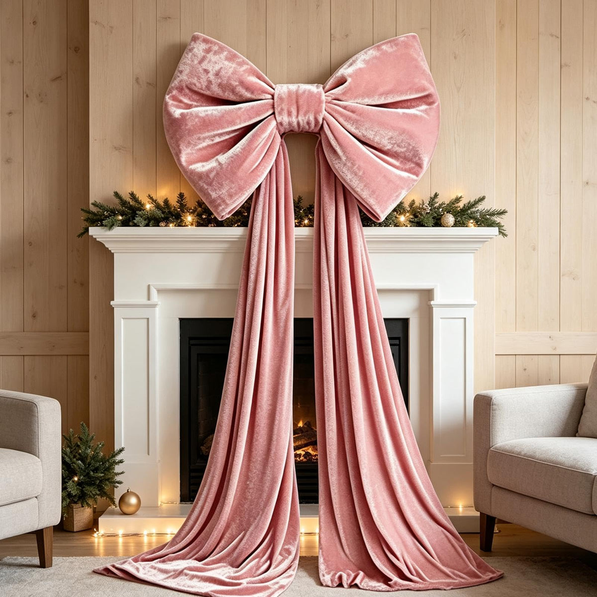 Large Christmas Tree Topper Bow, 200CM Giant Velvet Christmas Tree Bows