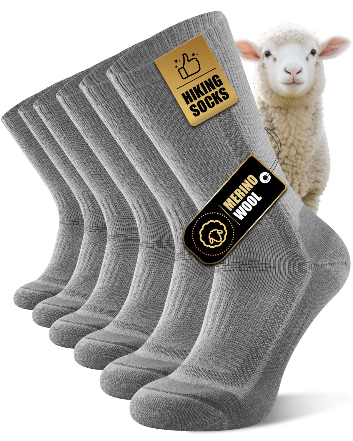 Merino Wool Hiking Socks for Men Women, Thermal Thick Warm Socks