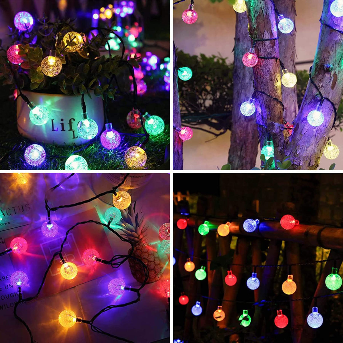 Lezonic Solar String Lights Outdoor, 50LED 7M/23Ft Solar Fairy Lights