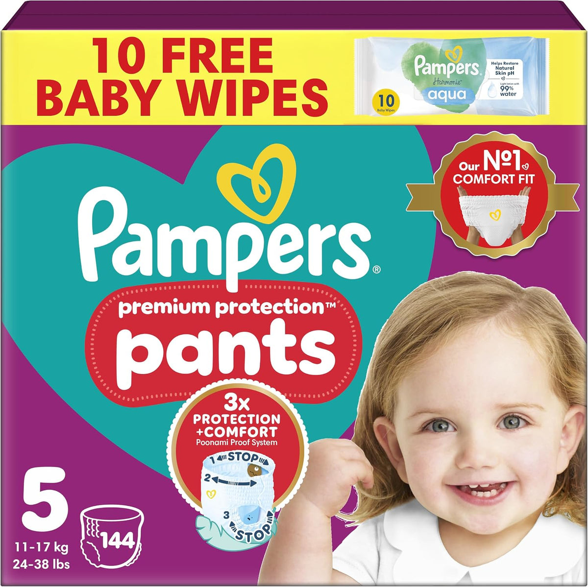 Pampers Premium Protection Nappy Pants Size 5