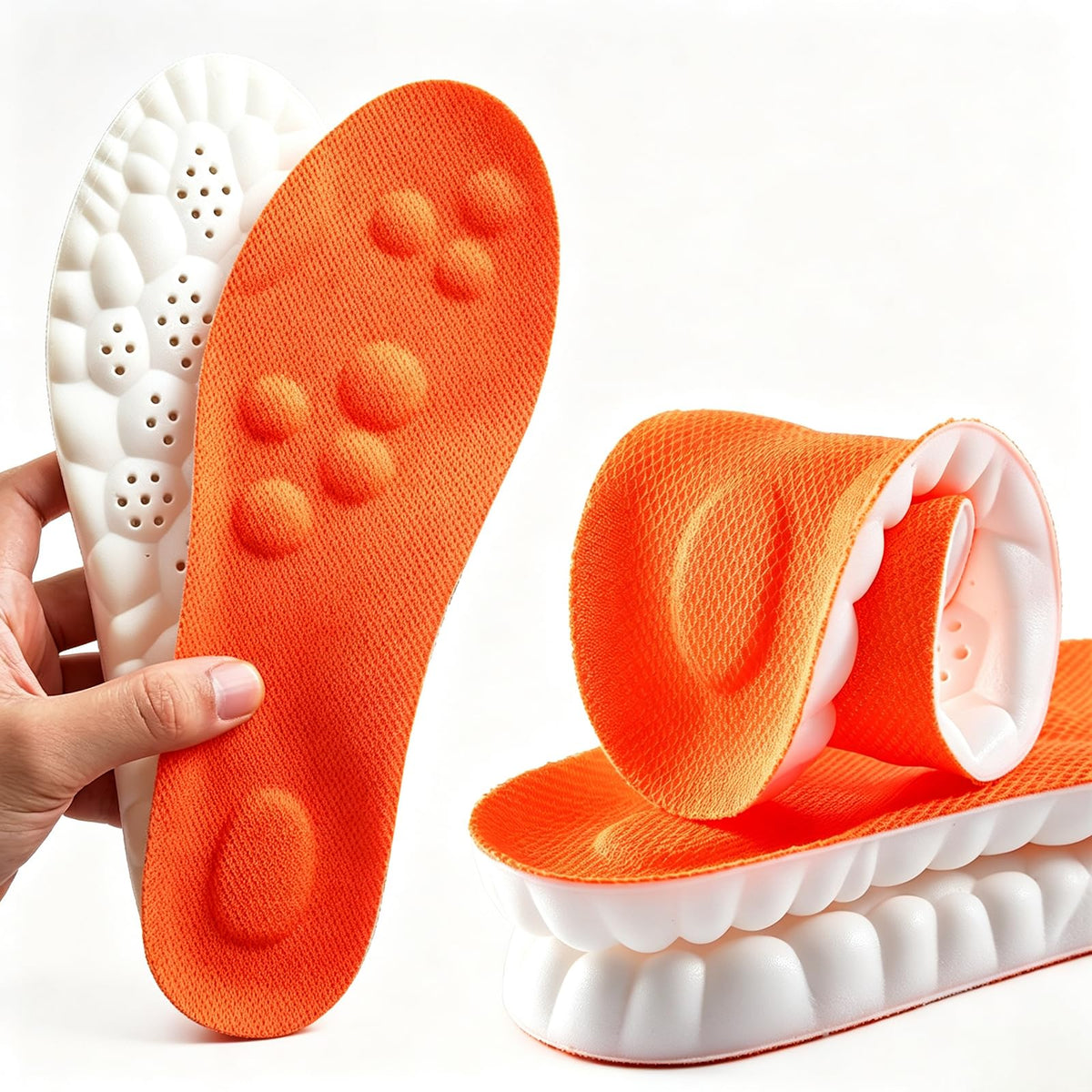 Memory Foam Insoles with Arch Support for Women Men,Comfort Massage Insoles Replacement Shoe Inserts for Trainers Sneakers Sports Shoes Work Boots,Breathable,Shock Absorption (Sky Blue, 5/5.5UK)
