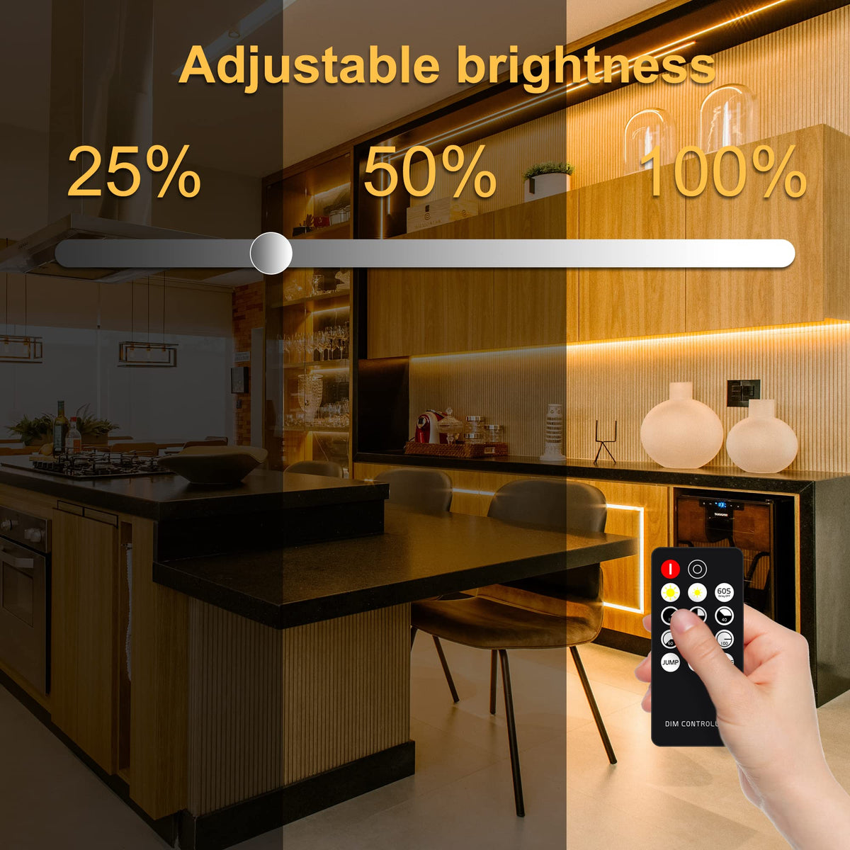 TTWAY COB LED Strip Lights 2700K, Dimmable LED Strip Kit, Super Bright 24V LED Tape Lights CRI90+ with RF Remote and UKCA Power Supply for DIY Home Decoration, 5M, 2400LEDs, Warm White.