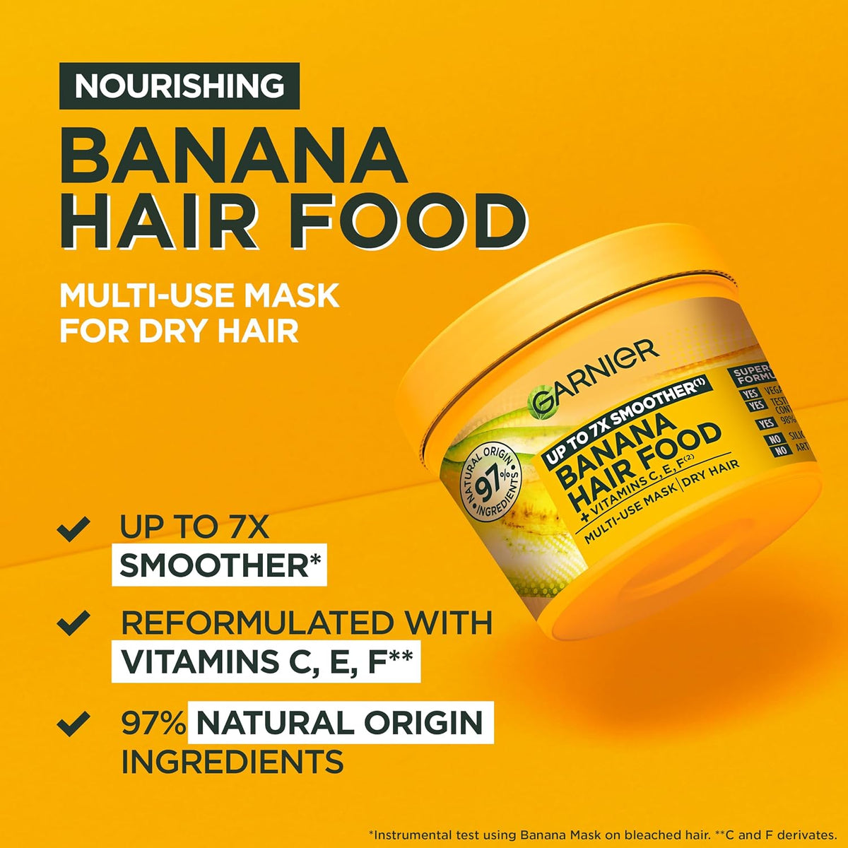 Garnier Hair Food Multi-use, 3-in-1 Hair Treatment Mask, Banana, 400ml