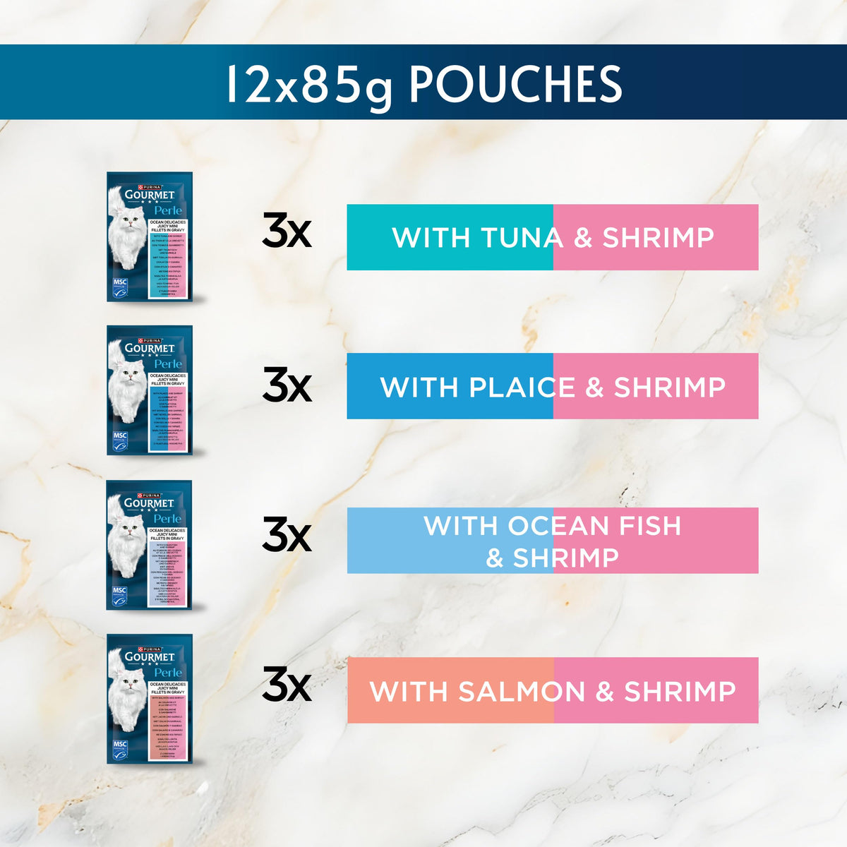 GOURMET Perle Delighters Collection in Gravy Wet Cat Food 40x85g