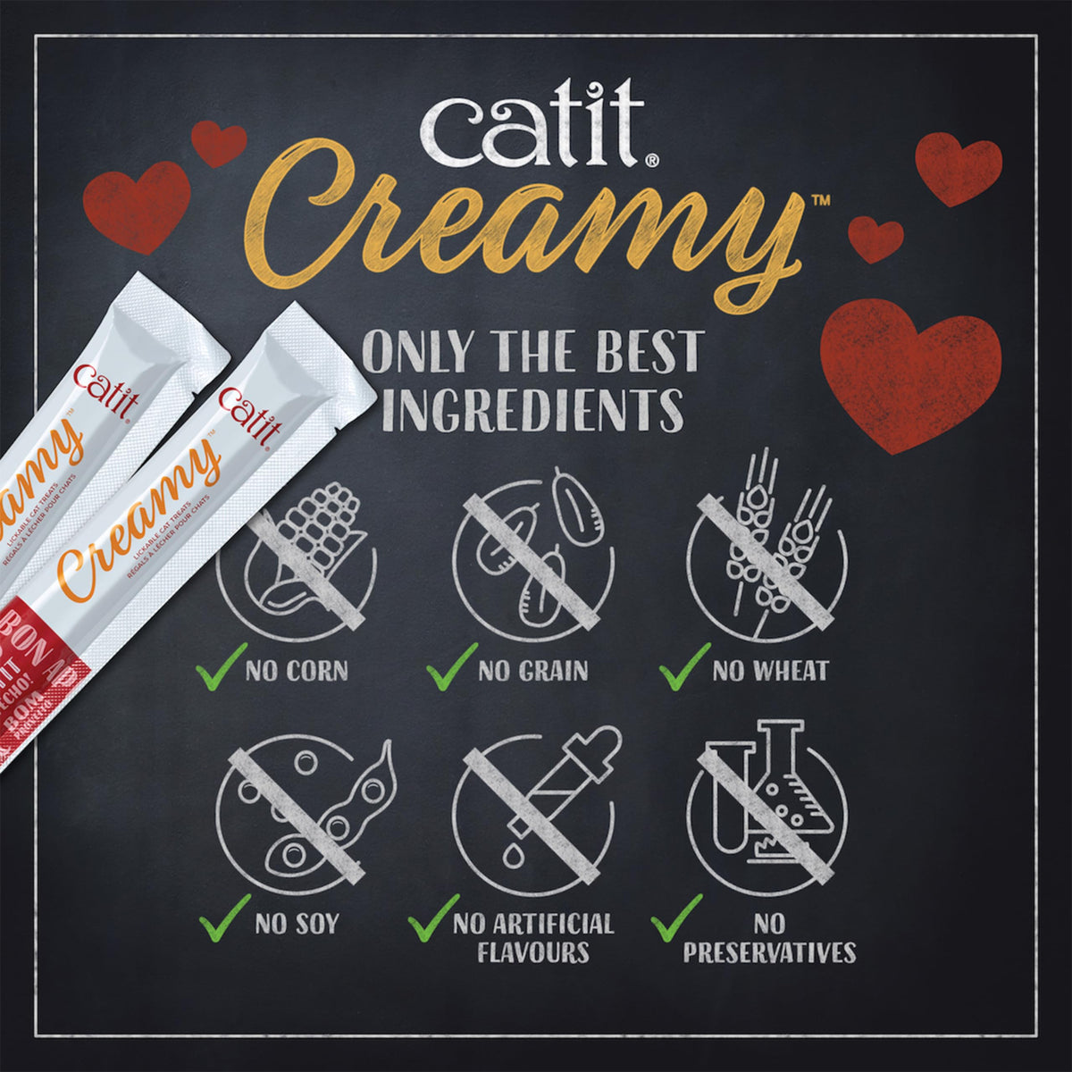 Catit Creamy Salmon & Prawn Lickable Cat Treats for Cats & Kittens 15x10g