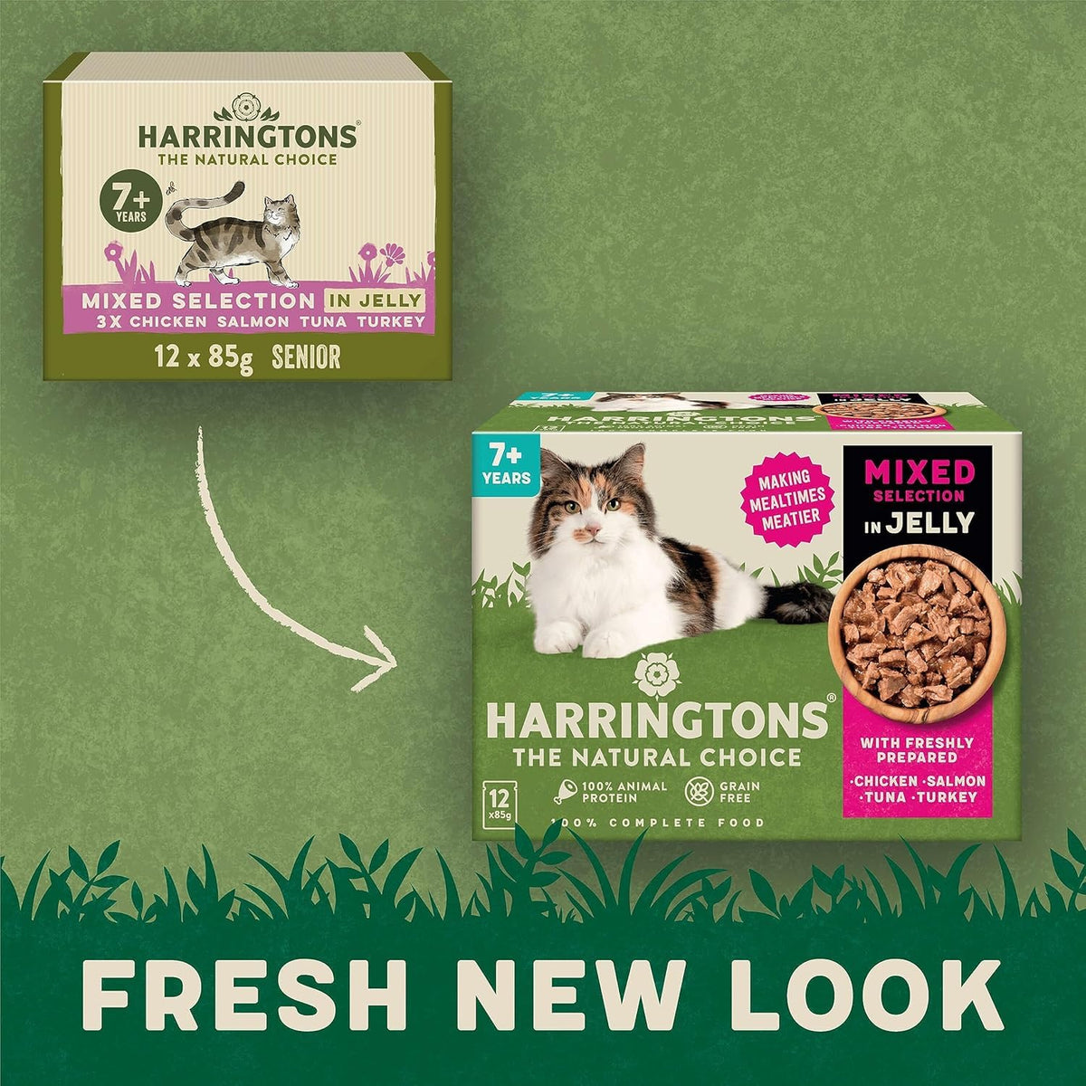 Harringtons Complete Wet Adult Cat Food Pouch Mixed in Jelly Pack 40x85g