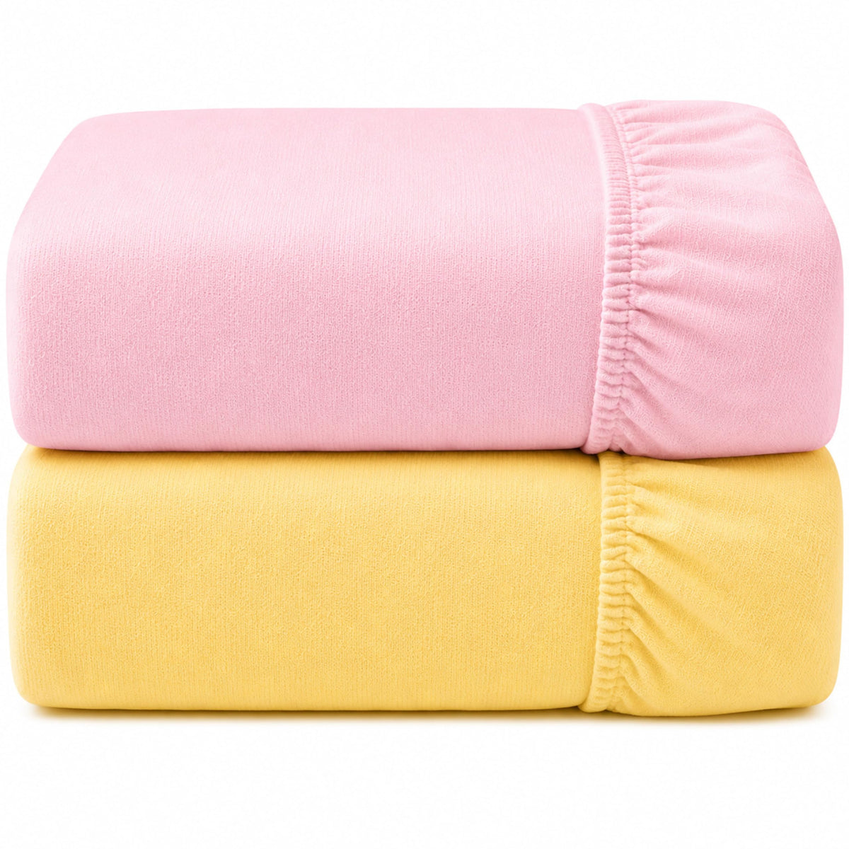 Dudu N Girlie Bedside Crib Sheets 85x51cm – Pink, 2 Pack, Soft Jersey Cotton Fitted Bedding for Co Sleeper & Baby Cribs