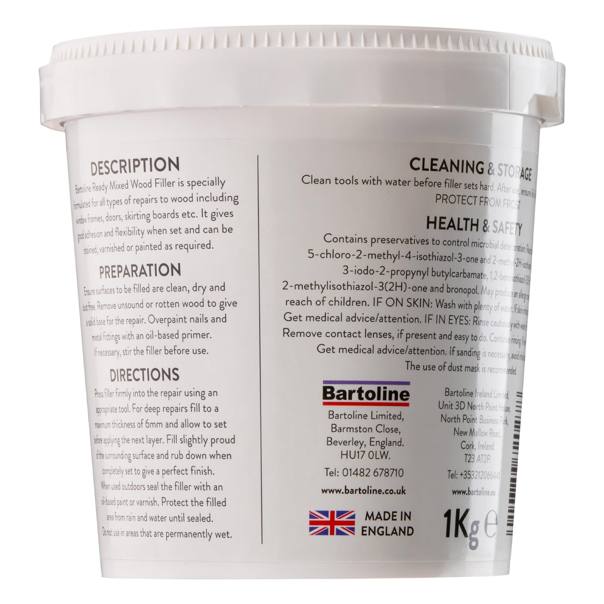 Bartoline Ready Mixed Wood Filler White 500g