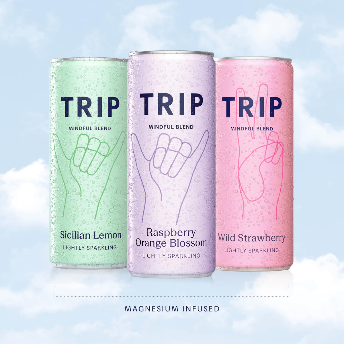 TRIP Calm Magnesium Drink, Sparkling Mocktail, Ultimate Sampler Mix, 12pack