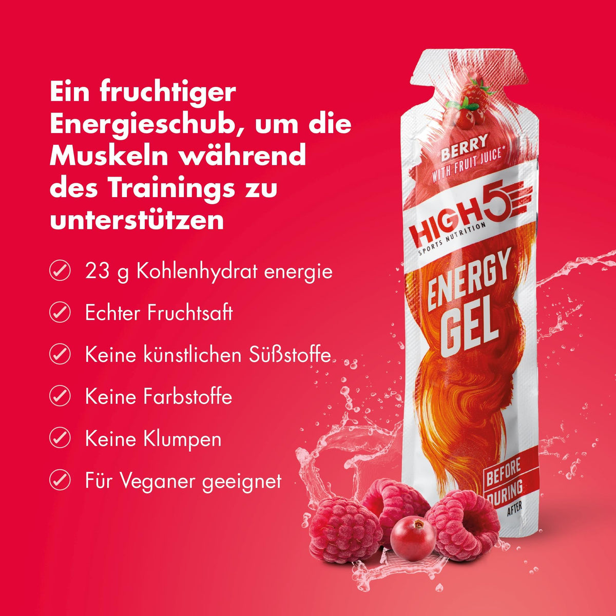 HIGH5 Energy Gels, Running Gel for Fast & Sustained Energy, Mixed, 8 x 40g