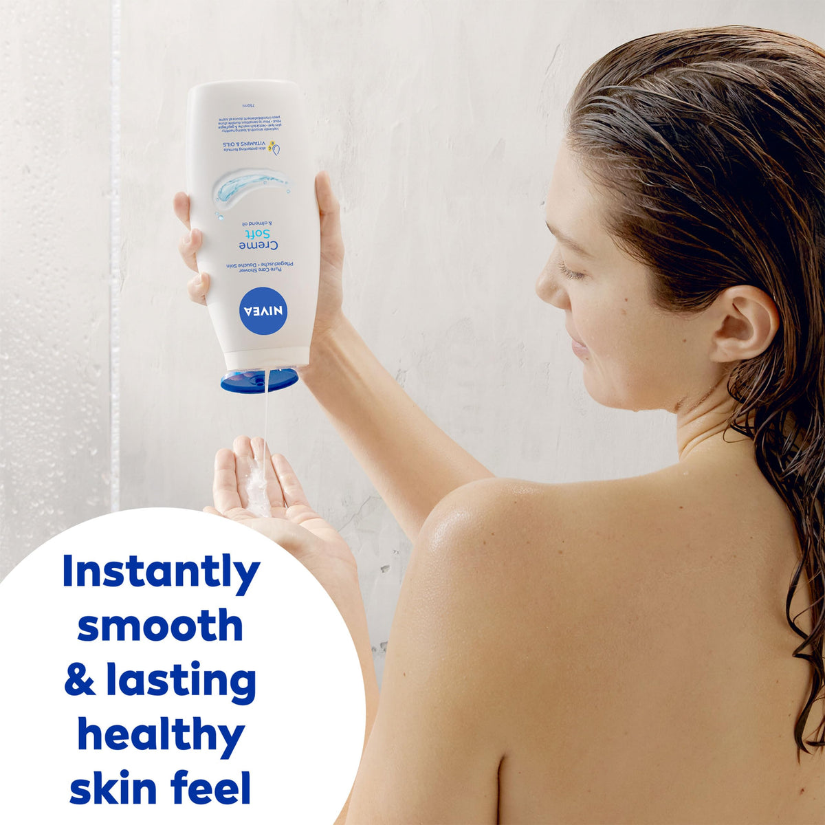 NIVEA Care Shower Creme Soft (250 ml) Enriched with Almond Oil, Moisturising Gel Body Wash, Skin Moisturiser with Mild Scent