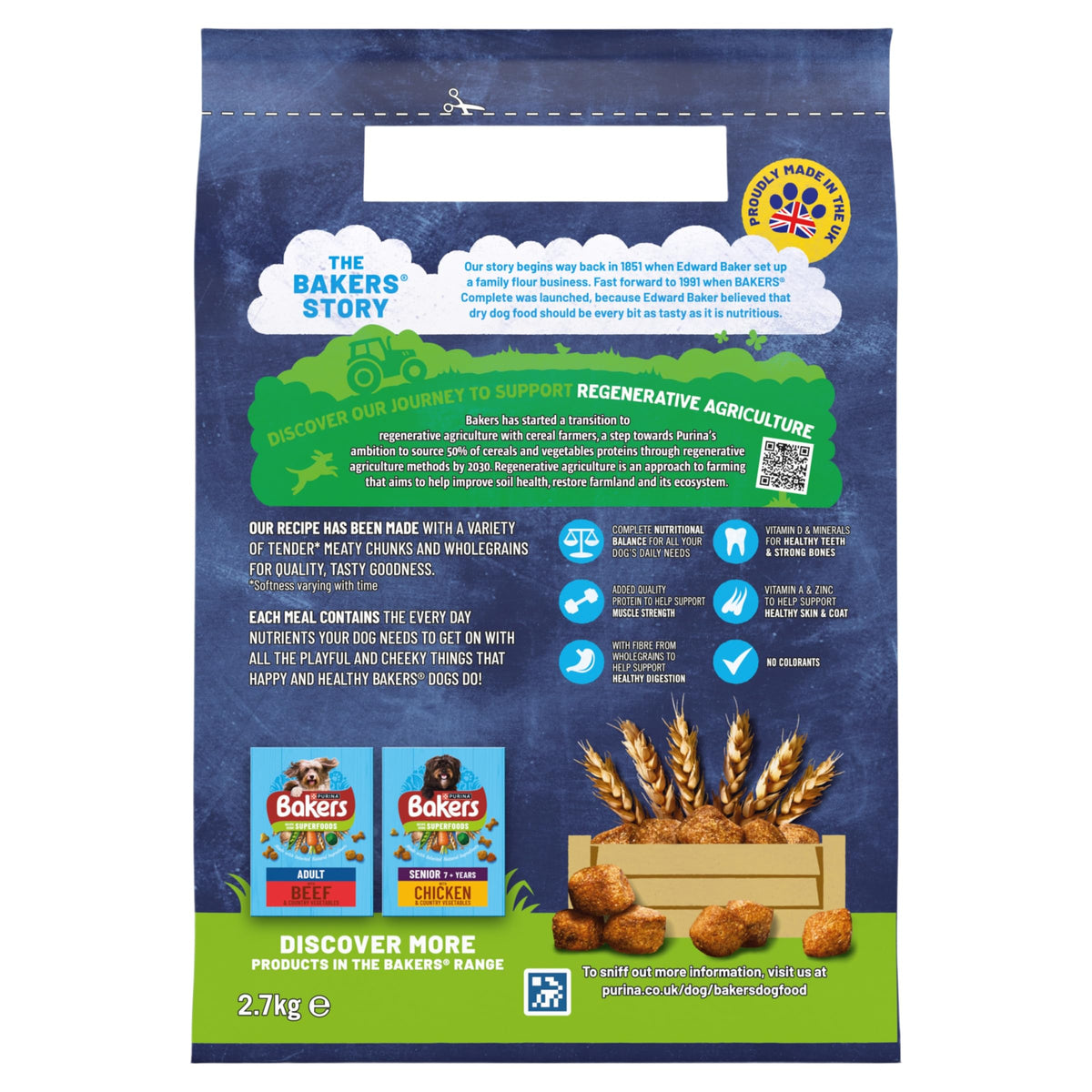 BAKERS Superfoods Small Dog Adult Dry Dog Food Chicken 1.1kg (Pack of 5)